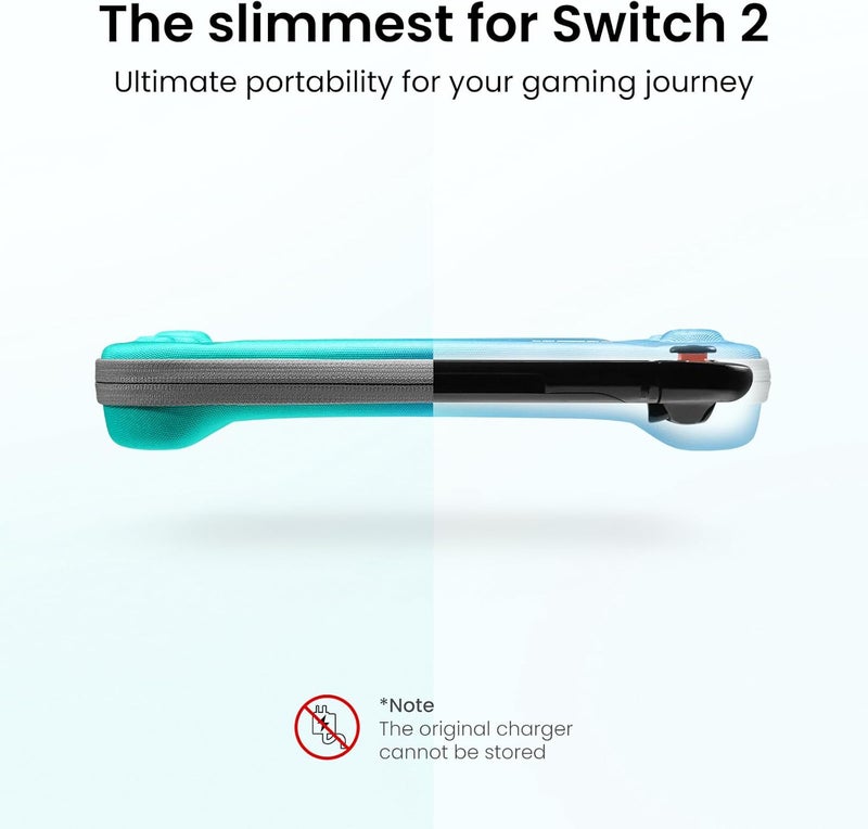 Tomtoc Slim Carrying Case for Nintendo Switch 2 Model 2025, Odorless Felt Protective Hard Shell with 12 Game Card Slots, Portable Travel Storage Case with Original Patent and Military Grade Protection - Image 3